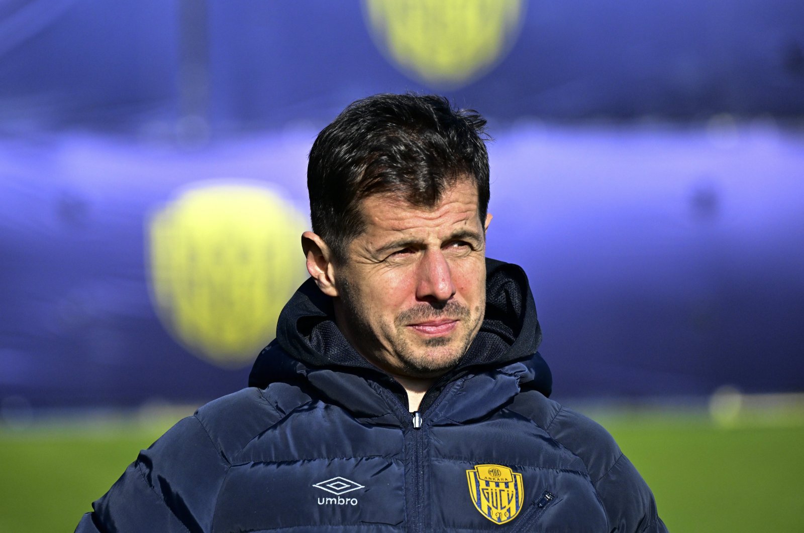 Ankaragücü coach Emre Belözoğlu addresses the press before the training session, Ankara, Türkiye, Dec. 20, 2023. (AA Photo)