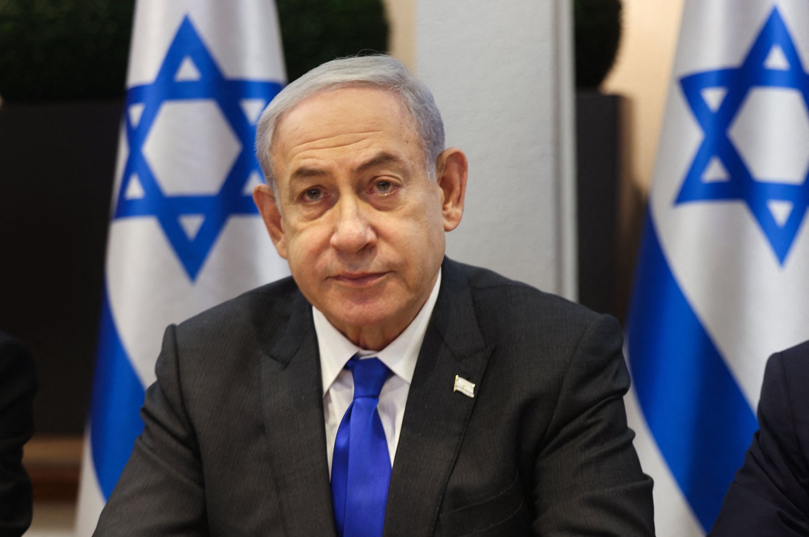 Israeli Prime Minister Benjamin Netanyahu chairs a Cabinet meeting, Tel Aviv, Israel, Dec. 17, 2023. (AFP Photo)