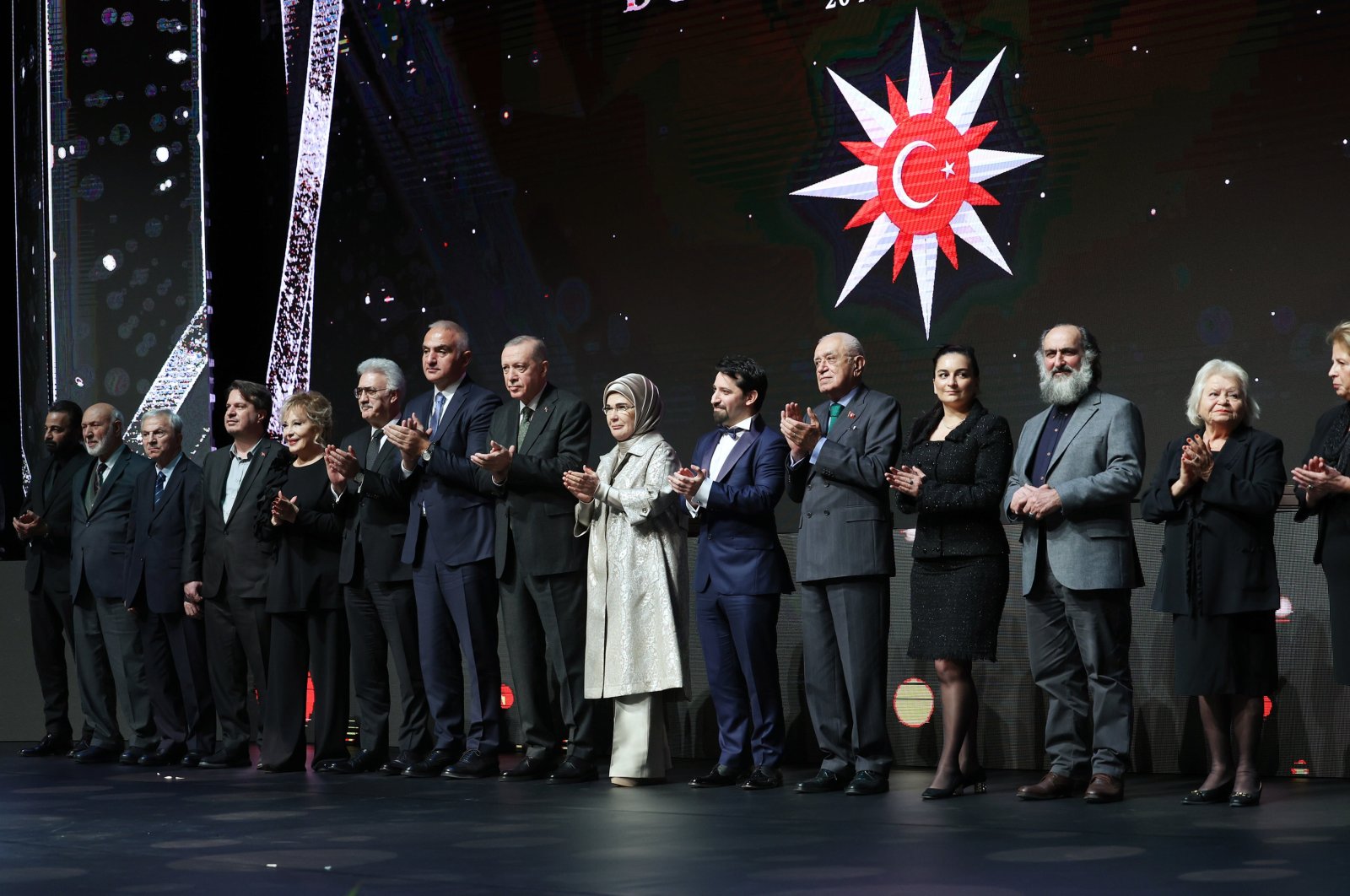 President Recep Tayyip Erdoğan attended the Grand Presidential Culture and Art Awards 2023 held at Beştepe National Congress and Culture Center, Ankara, Türkiye. Dec. 20, 2023. (AA Photo)