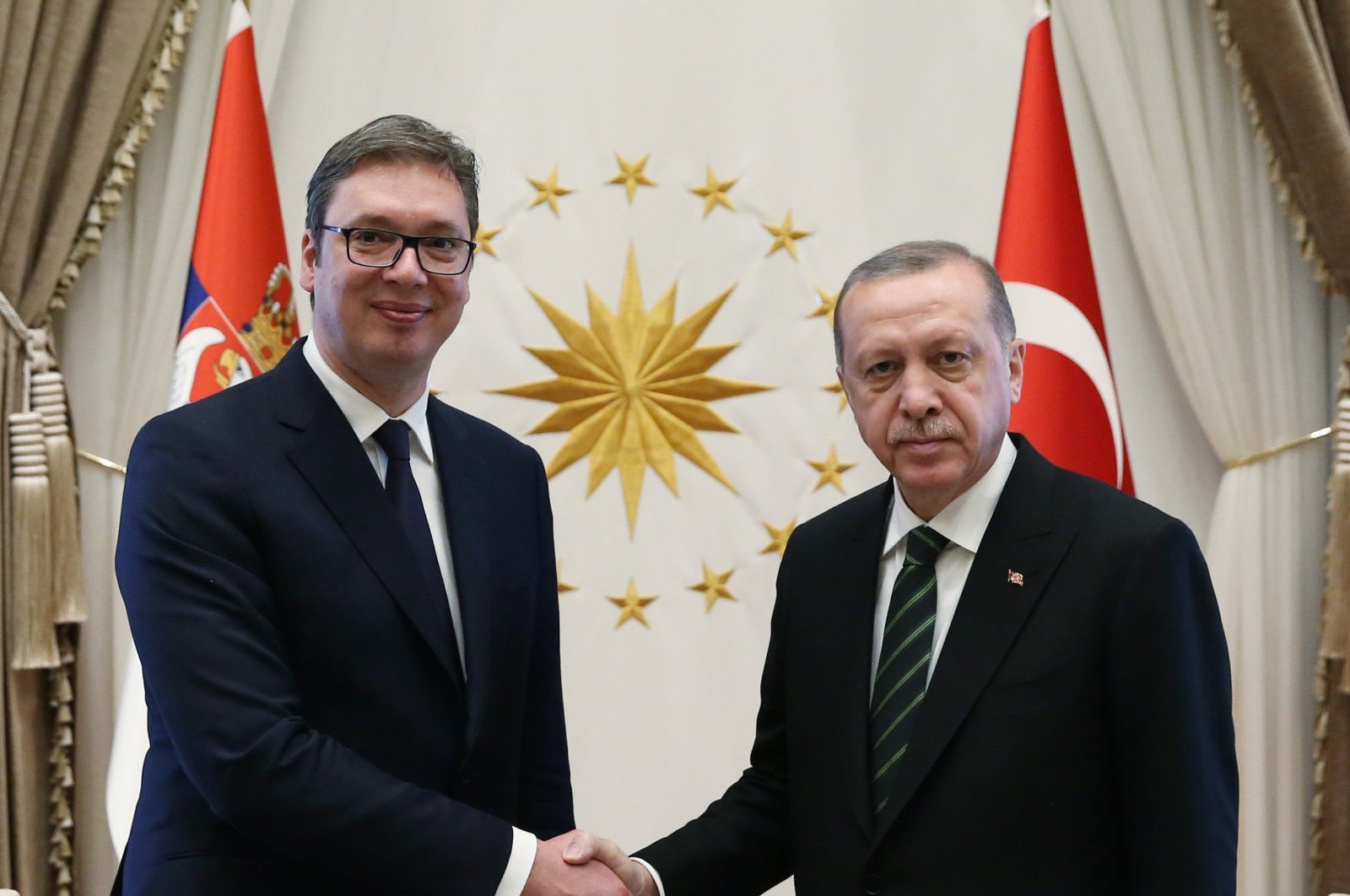 President Recep Tayyip Erdoğan hosts Serbia&#039;s President Aleksandar Vucic in the capital Ankara, Türkiye, May 7, 2018. (AA File Photo)