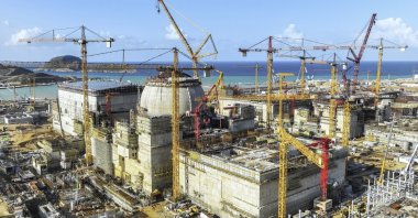The Akkuyu Nuclear Power Plant construction site in southern Mersin province, Türkiye, Dec. 21, 2023. (AA Photo)