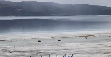 An aerial view of Lake Salda, Burdur, Türkiye, Dec. 21, 2023. (AA Photo)