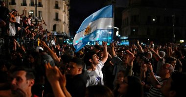 People demonstrate against the new government of Argentine President Javier Milei in front of the National Congress, in Buenos Aires, Argentina, Dec. 20, 2023. (AFP Photo)