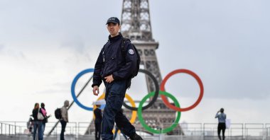 After winning the 2024 Olympic organization, Paris put the Olympic rings in a place of honor in front of the Eiffel Tower, Paris, France, Sept. 18, 2017. (Getty Images Photo)