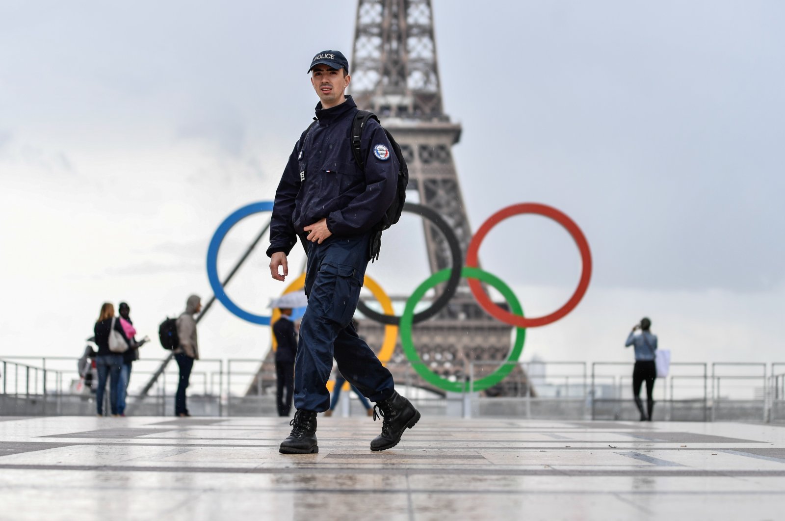 After winning the 2024 Olympic organization, Paris put the Olympic rings in a place of honor in front of the Eiffel Tower, Paris, France, Sept. 18, 2017. (Getty Images Photo)