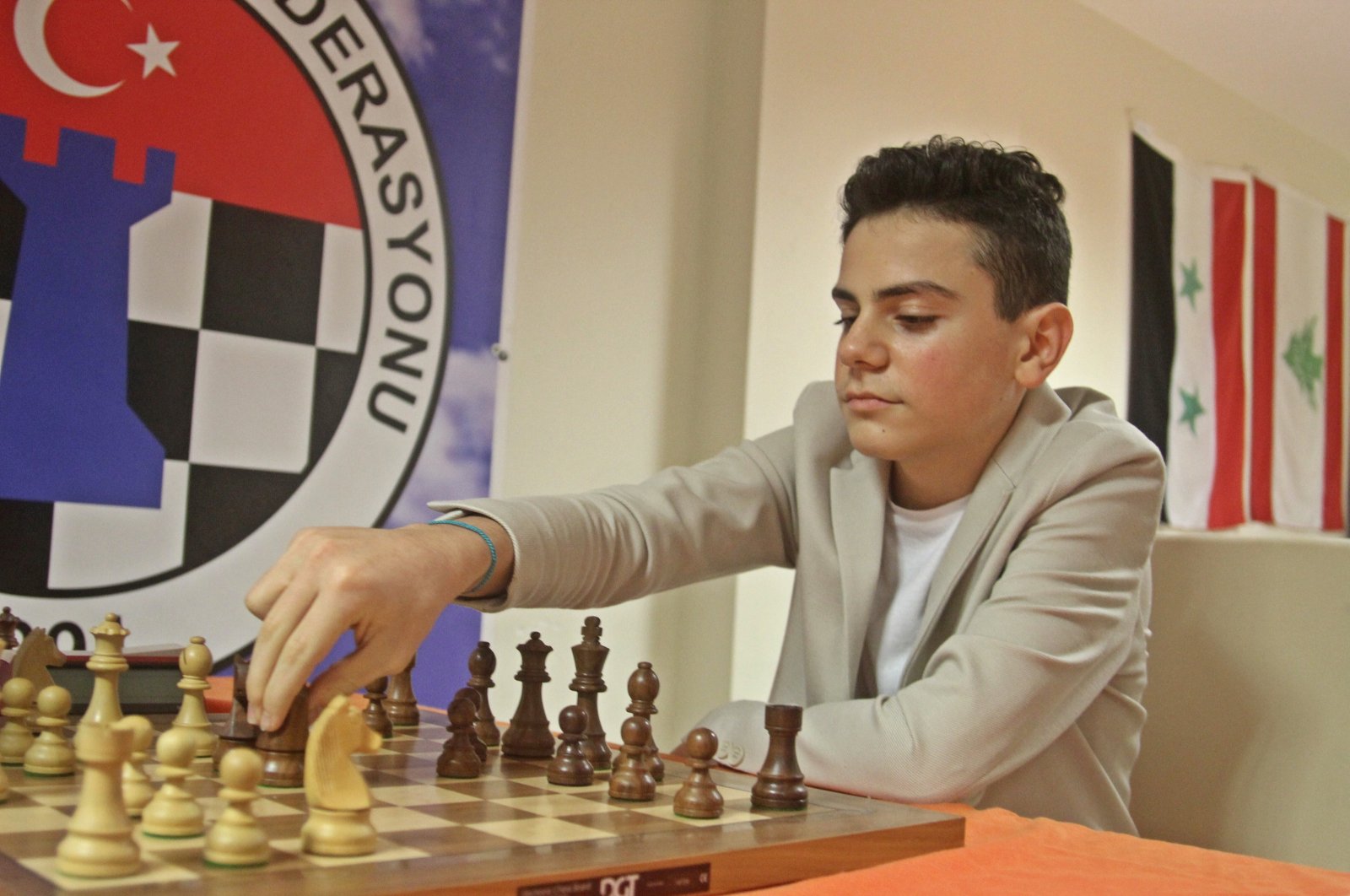 Turkish International Master (IM) Ediz Güler practices ahead of the World Blitz and Rapid Chess Championships, Ankara, Türkiye, Dec. 20, 2023. (AA Photo)