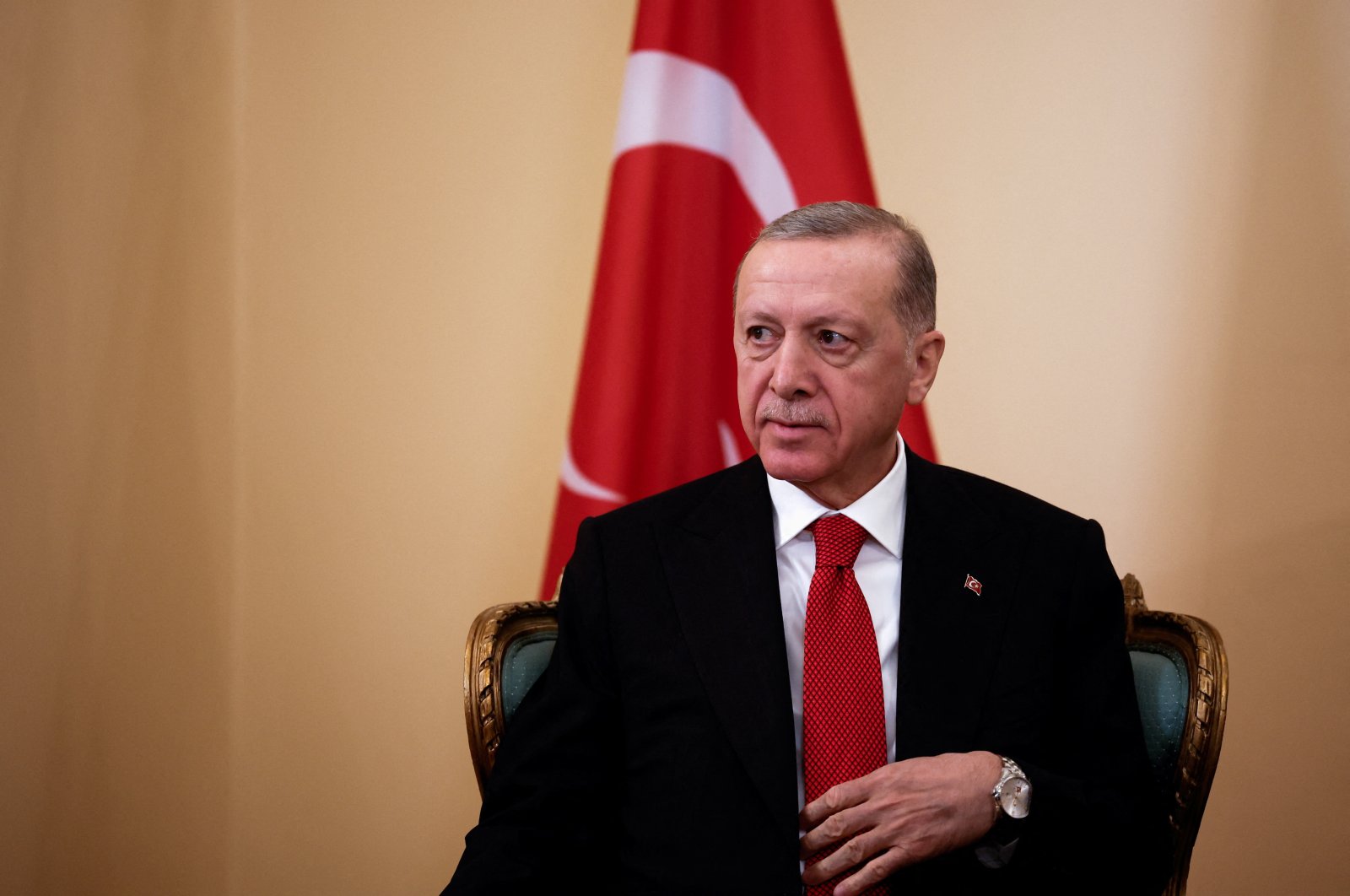 President Recep Tayyip Erdoğan meets with Greek President Katerina Sakellaropoulou (not pictured) at the Presidential Palace in Athens, Greece, Dec. 7, 2023. (Reuters Photo)