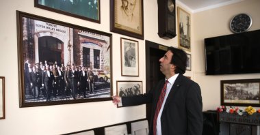 Xanthi (Iskeçe) Turkish Union (ITB) Chair Ozan Ahmetoğlu in his office, Xanthi, northern Greece, Dec. 22, 2023. (AA Photo)