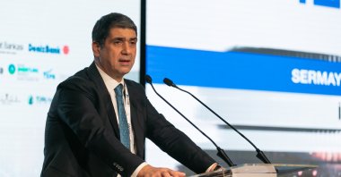 The head of the Turkish Capital Market Association Ibrahim Halil Öztop speaks at the "Future of Finance Summit" at the Turkuvaz Media Center in Istanbul, Dec. 22, 2023. (Handout)