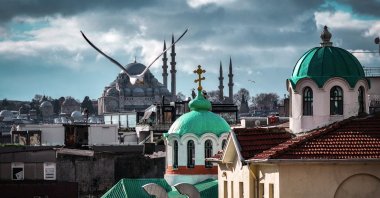Istanbul&#039;s &quot;roof churches,&quot; built on the rooftops of inns during the late 1800s to accommodate Russian pilgrims and travelers en route to Jerusalem for pilgrimage, Istanbul, Türkiye, Dec. 17, 2023. (AA Photo)