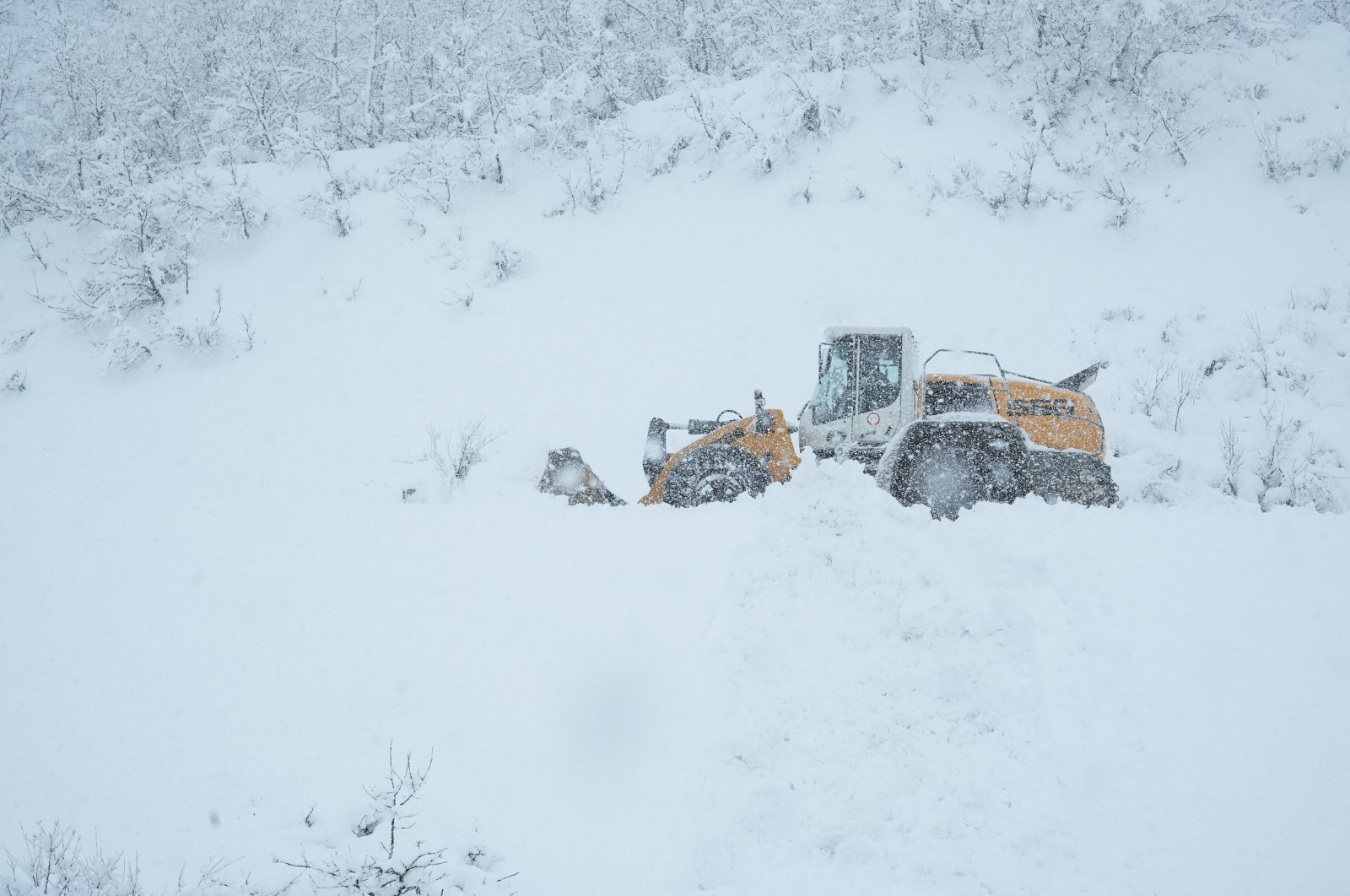 Snow removal work continues in Muş, Türkiye, Dec. 24, 2023. (AA Photo)