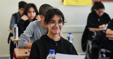 A student prepares to take an exam, Ankara, Türkiye, Dec. 25, 2023. (IHA Photo)