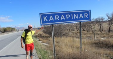 Claude Cazes poses for a photo after arriving in Karapınar, Konya, Türkiye, Dec. 25, 2023. (IHA Photo)