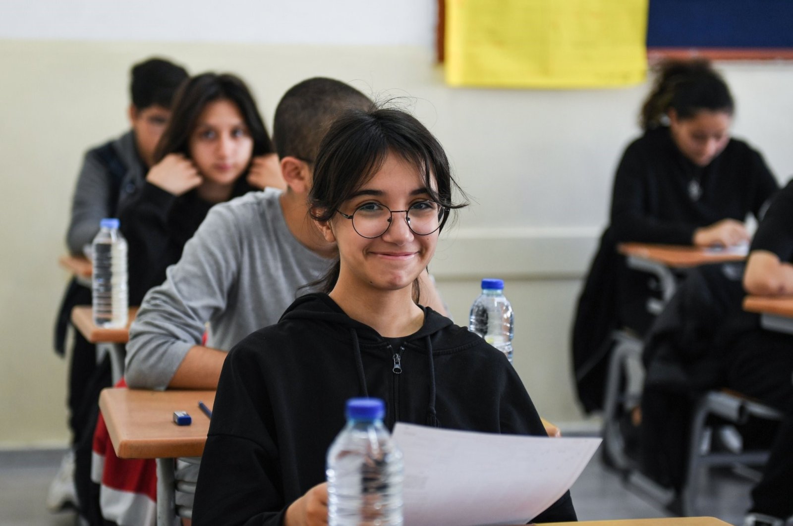 A student prepares to take an exam, Ankara, Türkiye, Dec. 25, 2023. (IHA Photo)
