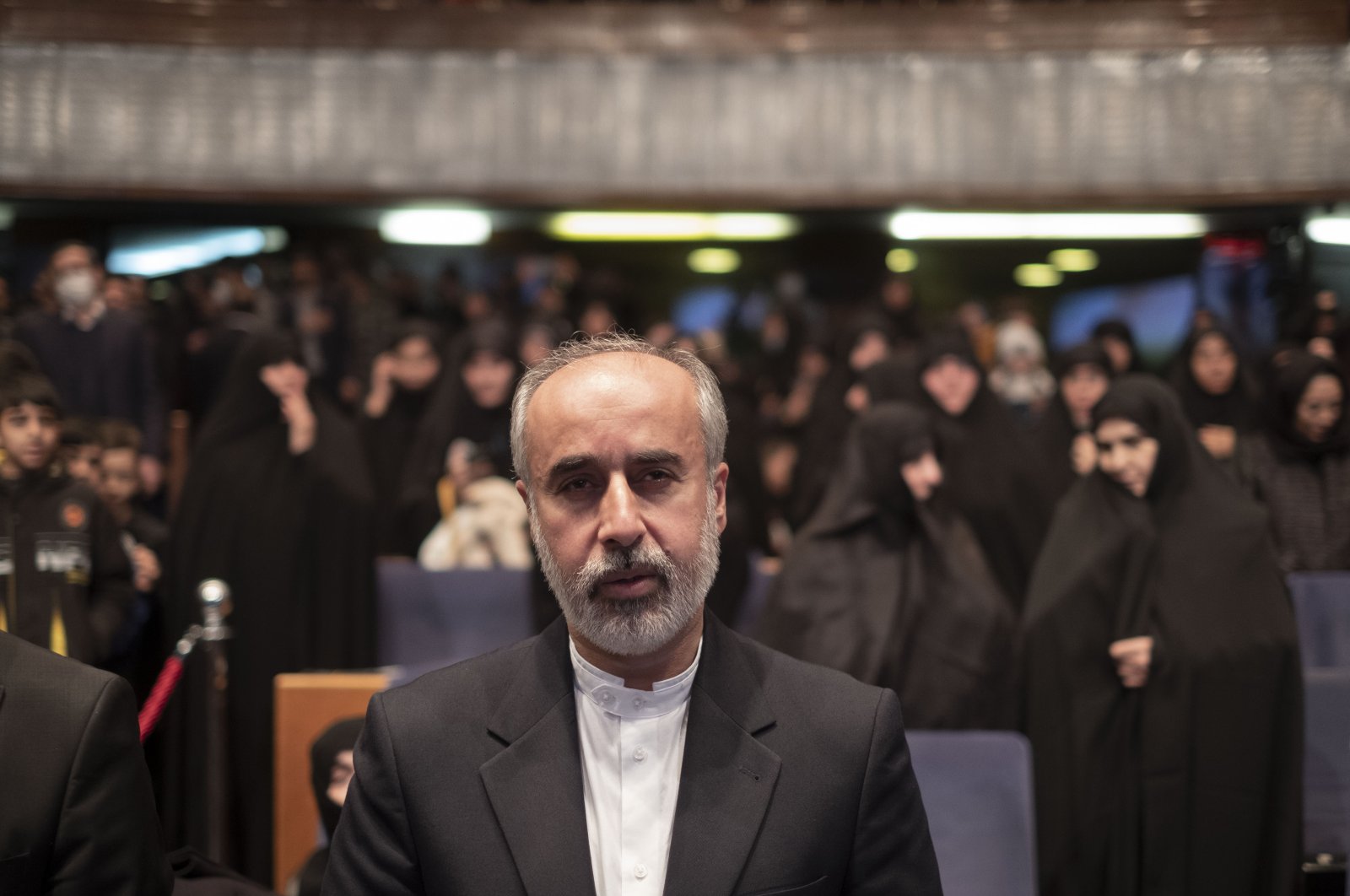 Iran&#039;s Foreign Ministry spokesman Nasser Kanaani, attends a ceremony commemorating the death anniversary of al Quds force commander in Tehran, Dec. 20, 2022. (Reuters File Photo)