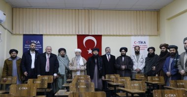 Delegates of both countries attend the opening ceremony of the Department of Turkish Language and Literature at Balkh University, Afghanistan, Dec. 26, 2023. (AA Photo)