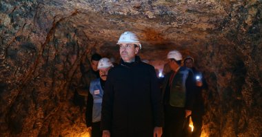 Energy and Natural Resources Minister Alparslan Bayraktar visits a rare earth element management site in Eskişehir, central Türkiye, Dec. 26, 2023. (AA Photo)