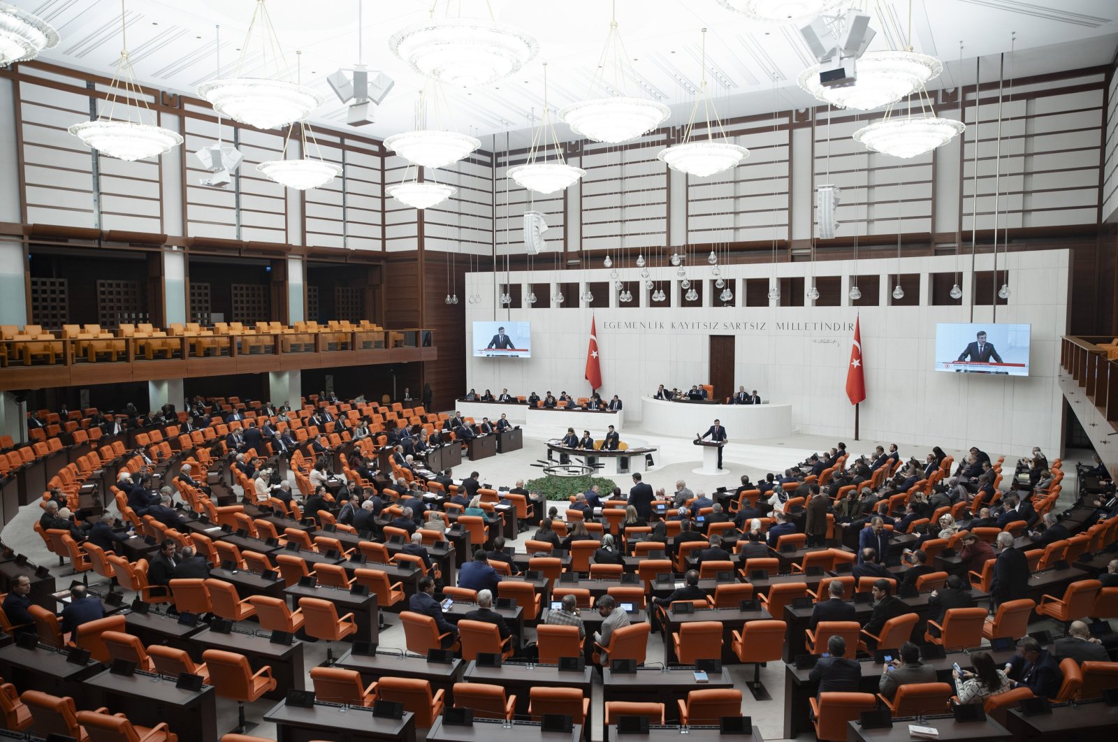 Turkish lawmakers discuss the 2024 budget at a session at Parliament in Ankara, Türkiye, Dec. 25, 2023. (AA Photo)