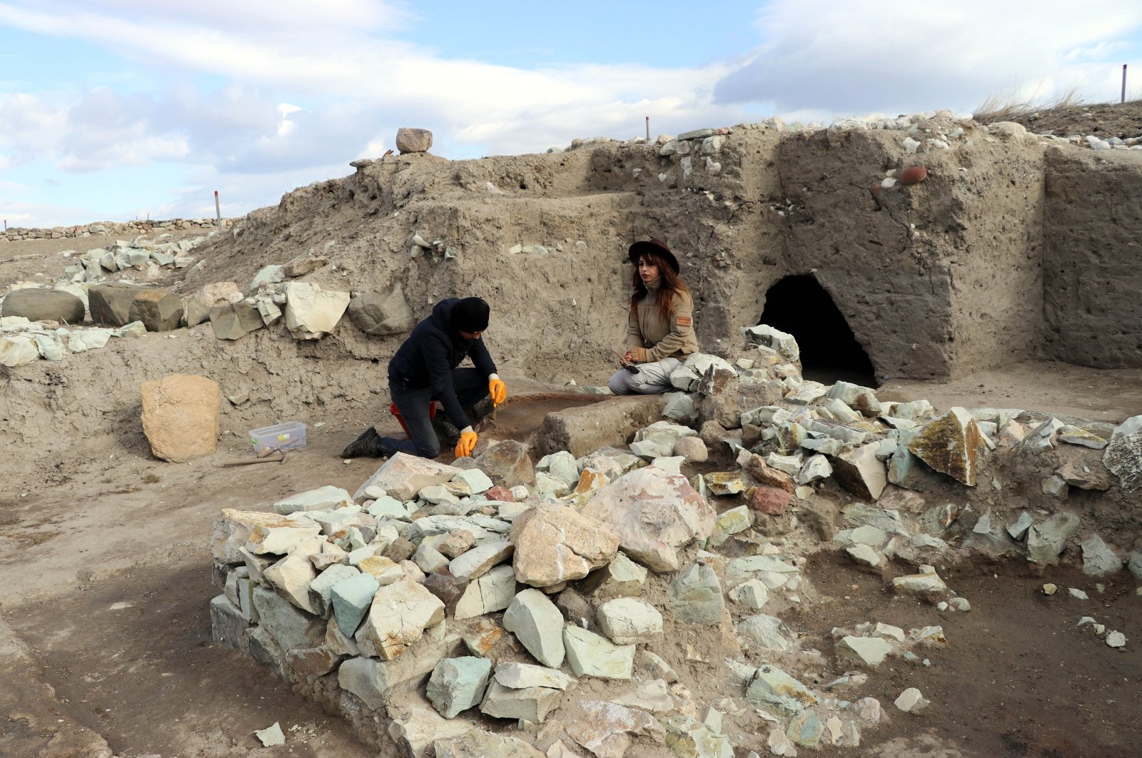 The excavation site of Oluz Mound (Oluz Höyük) in the district of Göynücek in Amasya, Türkiye, Dec. 26, 2023. (AA Photo)