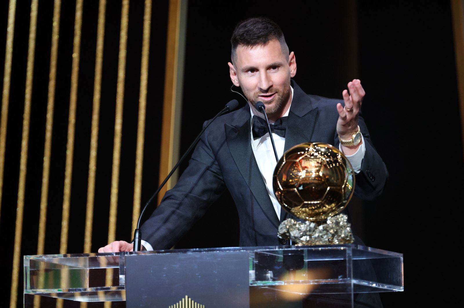 Lionel Messi attends the 67th Ballon D&#039;Or Ceremony at Theatre Du Chatelet, Paris, France, Oct. 30, 2023. (Getty Images Photo)