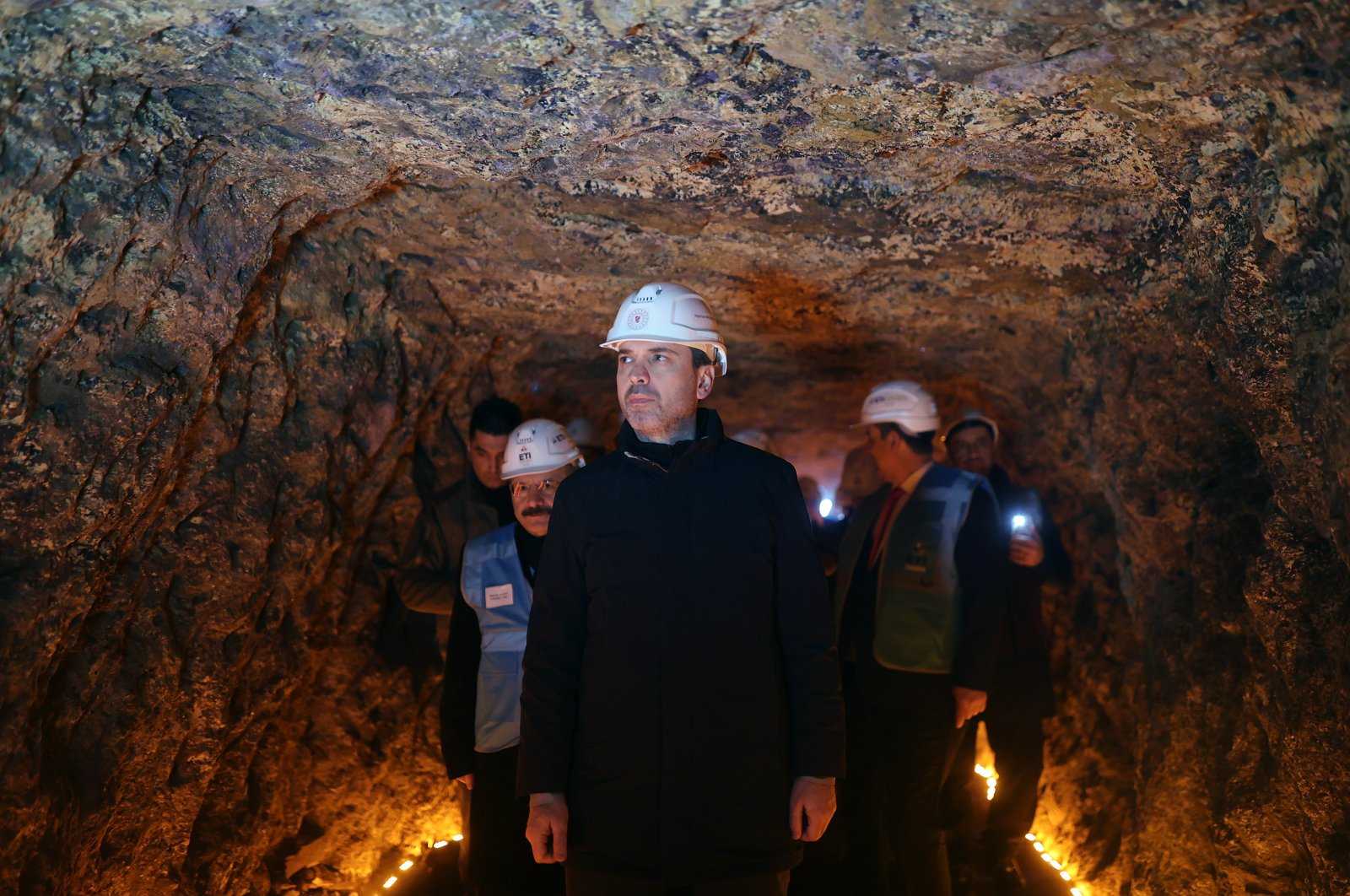 Energy and Natural Resources Minister Alparslan Bayraktar visits a rare earth element management site in Eskişehir, central Türkiye, Dec. 26, 2023. (AA Photo)
