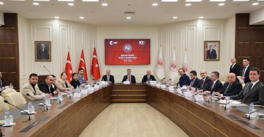 The minimum wage assessment commission following a meeting in Ankara, Dec. 27, 2023. (IHA Photo)