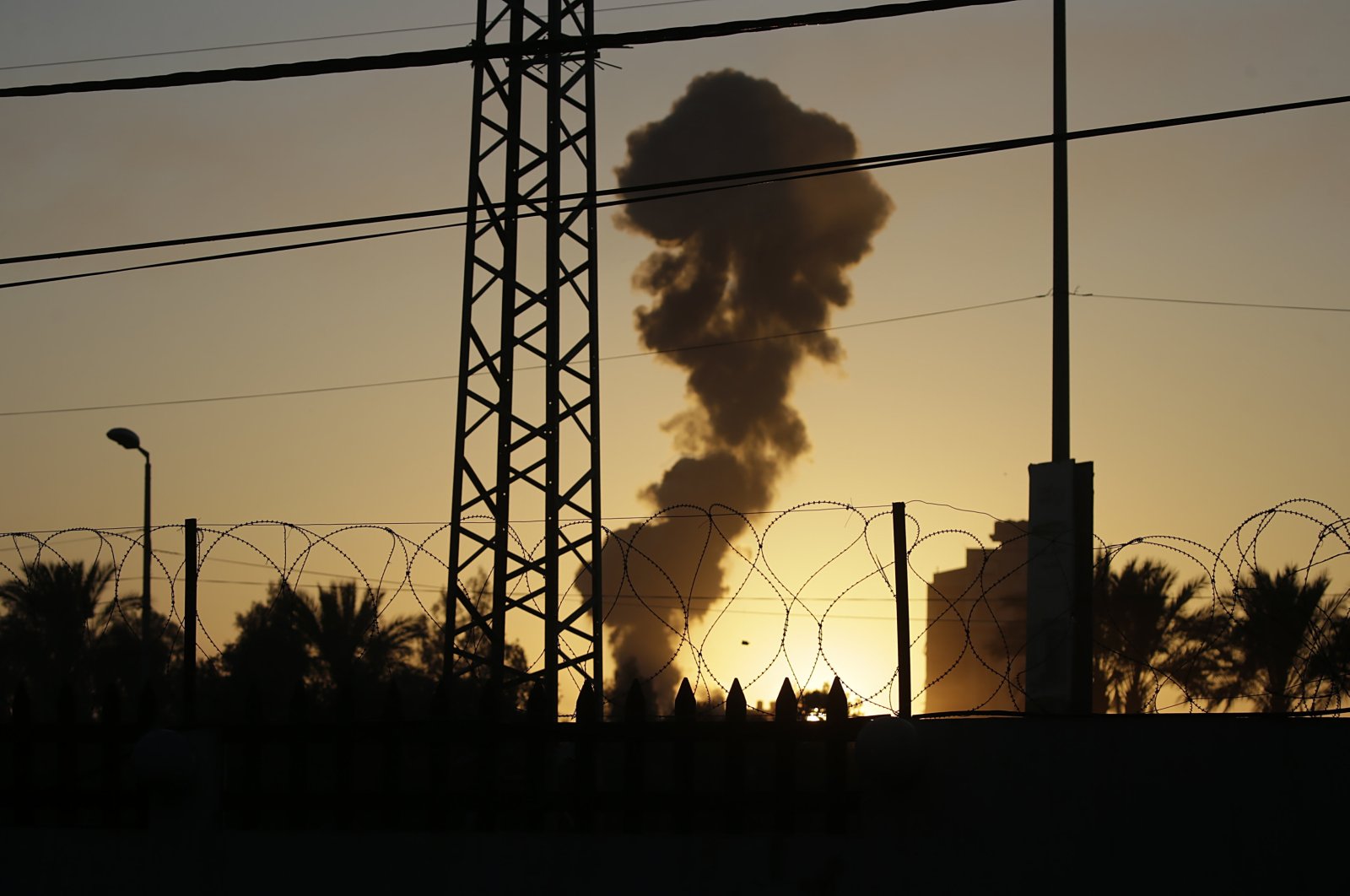 Smoke rises from the al-Maghazi refugee camp following Israeli air strikes in the southern Gaza Strip, Palestine, Dec. 26, 2023. (EPA Photo)