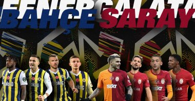 The illustration shows Fenerbahçe players (L) and Galatasaray players (R). (Illustration by Mehmet Mücahıt Yılmaz)