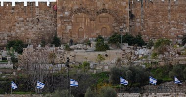 The Bab al-Rahma cemetery, home to the Golden Gate, also known as the Gate of Mercy, is pictured in East Jerusalem's Old City, occupied Palestinian territory, Dec. 27, 2023. (AFP Photo)
