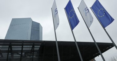 A exterior view of the European Central Bank (ECB) before a press conference following the meeting of the ECB Governing Council in Frankfurt am Main, Germany, Dec. 14, 2023. (EPA Photo)