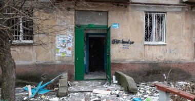 The site of a Russian airstrike in Dnipro, southeastern Ukraine, Dec. 29, 2023. (AA Photo)