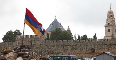 A picture shows the Armenian car park in the Old City of Jerusalem on Dec. 13, 2023. (AFP Photo)