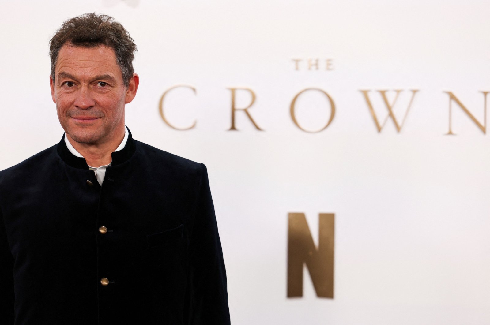 British actor Dominic West poses on the red carpet upon arrival to attend the Premiere of "The Crown" at the Royal Festival Hall, London, U.K. Dec. 5, 2023. (AFP Photo)