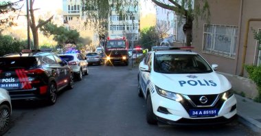 A police car is seen in a street in Beşiktaş district, Istanbul, Türkiye, Dec. 27, 2023. (DHA Photo)