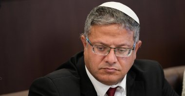 Israel's far-right National Security Minister Itamar Ben-Gvir attends a weekly Cabinet meeting in west Jerusalem, Israel, Sept. 10, 2023.  (EPA File Photo)