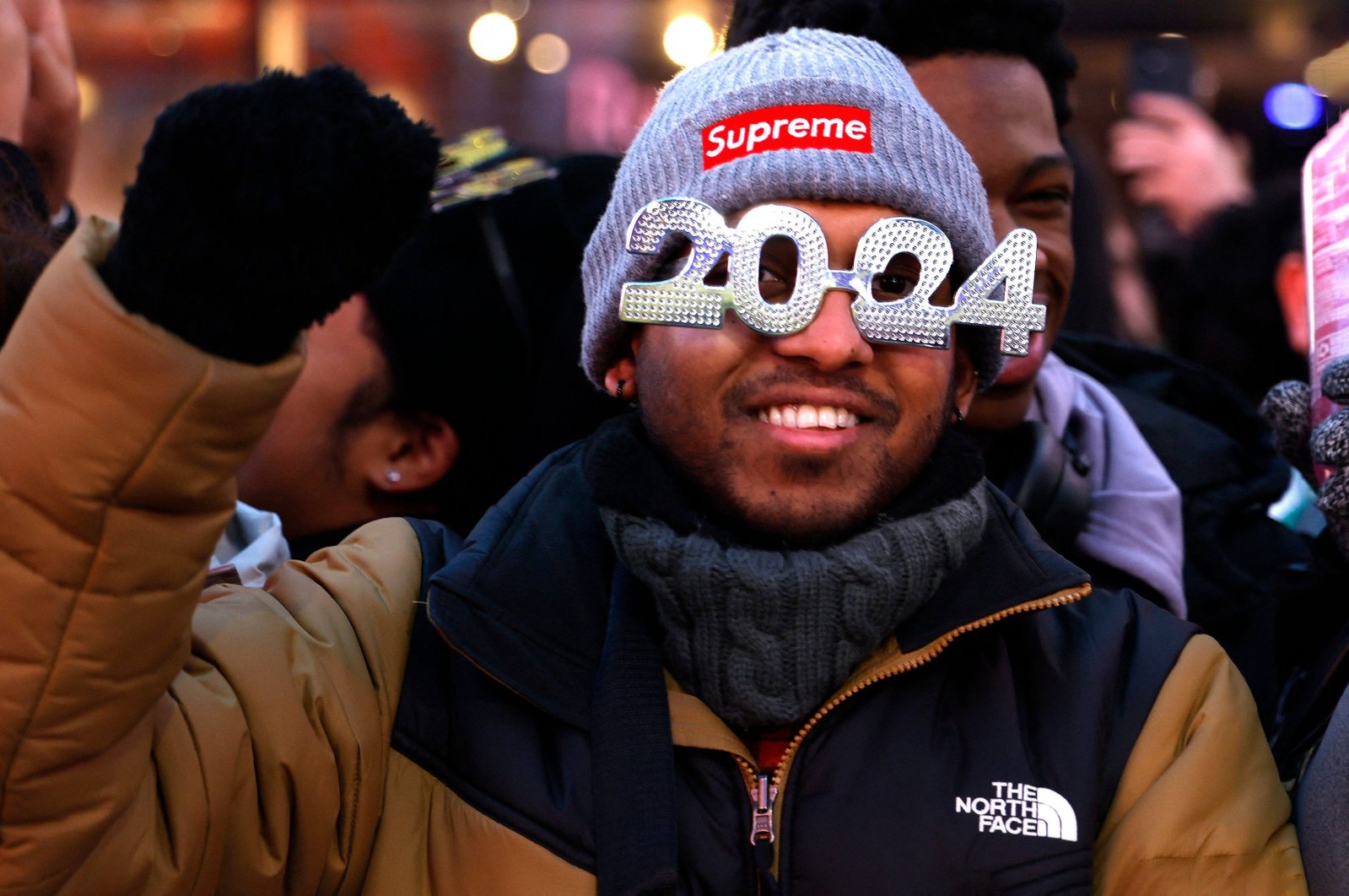Revelers get ready to celebrate the New Year’s Eve Ball drop in Times Square, New York City, U.S., Dec. 31, 2024. (AFP Photo)
