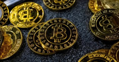 Bitcoin coins are seen at a stand during the Bitcoin Conference 2023, in Miami Beach, Florida, U.S., May 19, 2023. (Reuters Photo)
