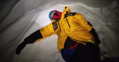 The Ukrainian mountaineer rescued near Mount Ağrı, Türkiye, Jan. 2, 2024. (IHA Photo)