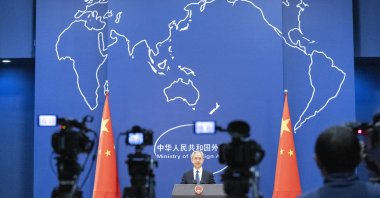 China’s Ministry of Foreign Affairs spokesperson Wang Wenbin speaks during a press conference in Beijing, China, Jan. 2, 2024. (EPA Photo)