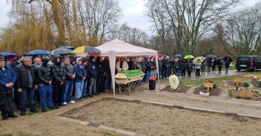 The funeral of Ertekin Özkan at the Muslim cemetery in Mannheim, Germany, Jan. 2, 2023. (AA Photo)