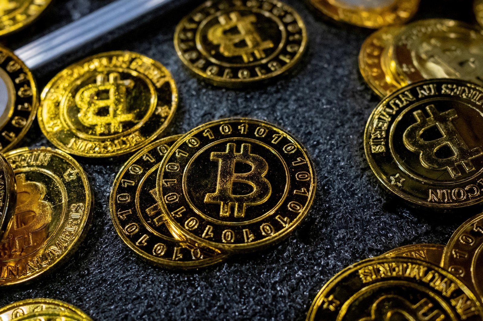 Bitcoin coins are seen at a stand during the Bitcoin Conference 2023, in Miami Beach, Florida, U.S., May 19, 2023. (Reuters Photo)