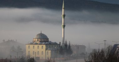 The fog cloud covering the city center created a beautiful view, Bolu, Türkiye, Jan. 3, 2024. (AA Photo)