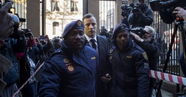 Oscar Pistorius arrives at the North Gauteng High Court, Pretoria, South Africa, July 6, 2016. (Getty Images Photo)