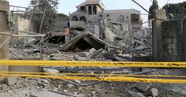 A view of a damaged house after an Israeli airstrike on Kafr Kila town, in southern Lebanon, Jan. 2, 2024. (EPA Photo)