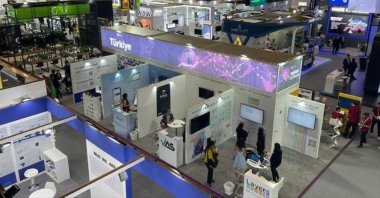 Aerial view of the GITEX GLOBAL arena along with the Türkiye booth, Dubai, United Arab Emirates (UAE), Oct. 19, 2023. (AA Photo)