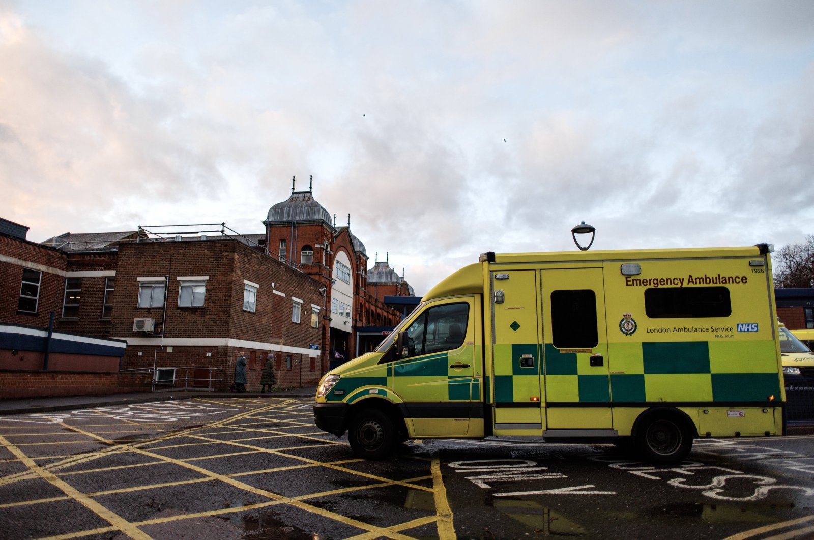 Ambulances arrive at the Emergency Department (A&E) of Whipps Cross Hospital in London, U.K., Jan. 2, 2024. (EPA Photo)