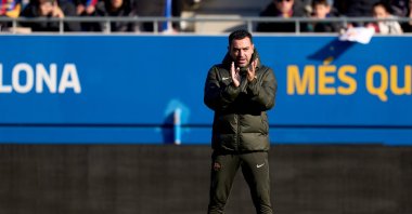 Xavi Hernandez looks on during a FC Barcelona open doors training session at Estadi Johan Cruyff, Sant Joan Despi, Spain, Dec. 30, 2023. (Getty Images Photo)