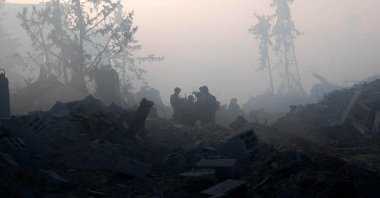 Invading Israeli soldiers operate in the Gaza Strip, Palestine, Jan. 3, 2024. (AFP Photo)