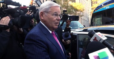 Senator Bob Menendez departs a New York City court after pleading not guilty to new charges in New York City, U.S., Oct. 23, 2023. (AFP File Photo)