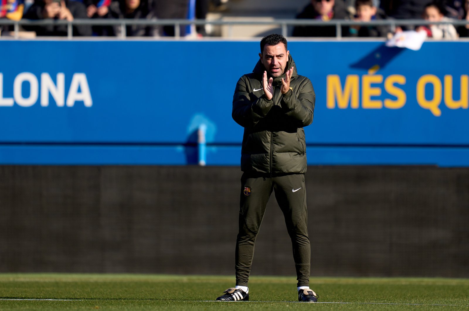 Xavi Hernandez looks on during a FC Barcelona open doors training session at Estadi Johan Cruyff, Sant Joan Despi, Spain, Dec. 30, 2023. (Getty Images Photo)